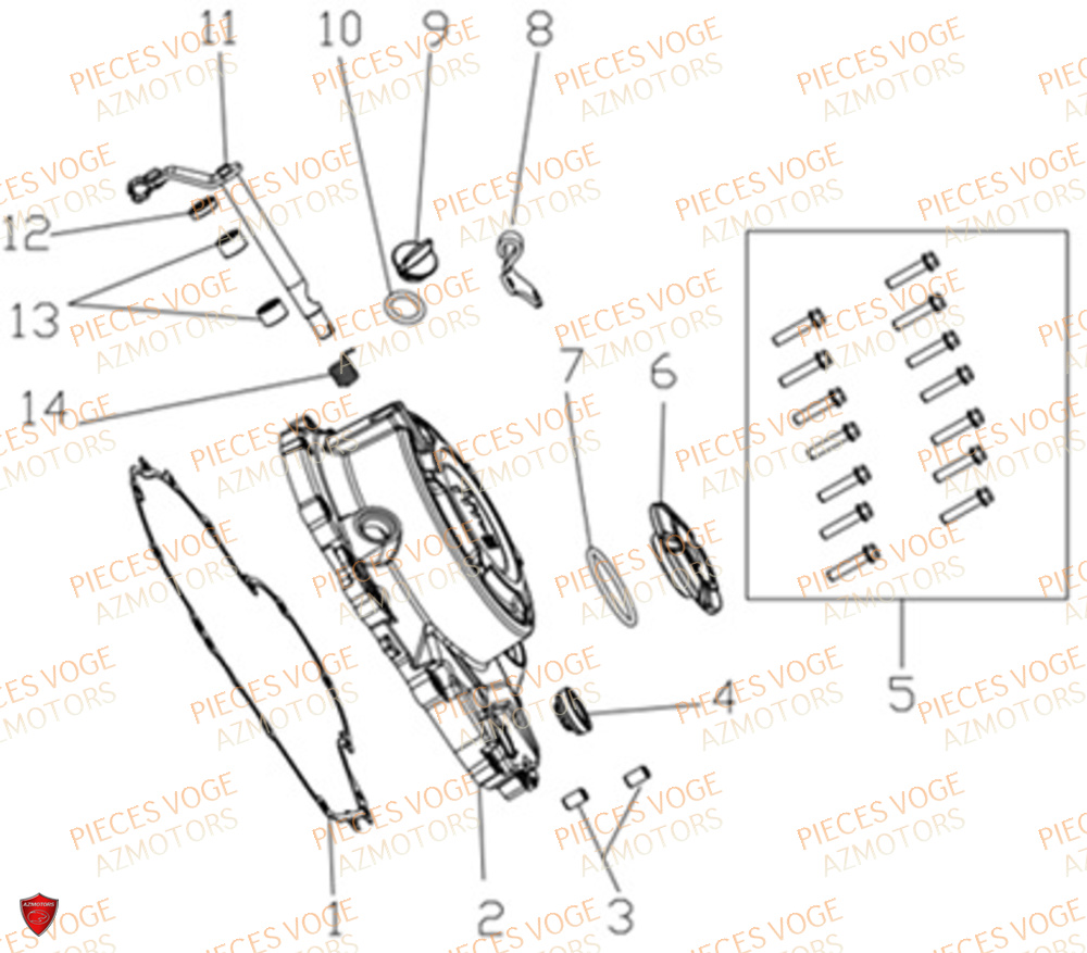 COUVRE CARTER DROIT VOGE VOGE 525 DSX E5