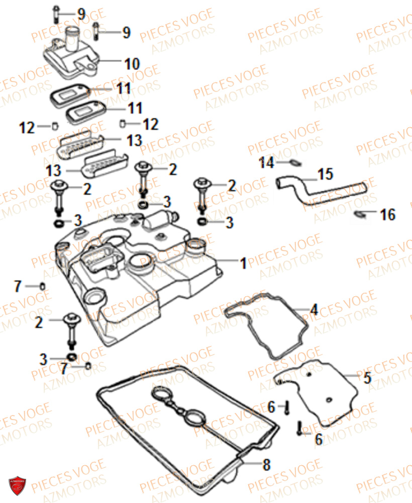 Couvre Culasse VOGE Pieces VOGE 525 DSX 2023 Euro5