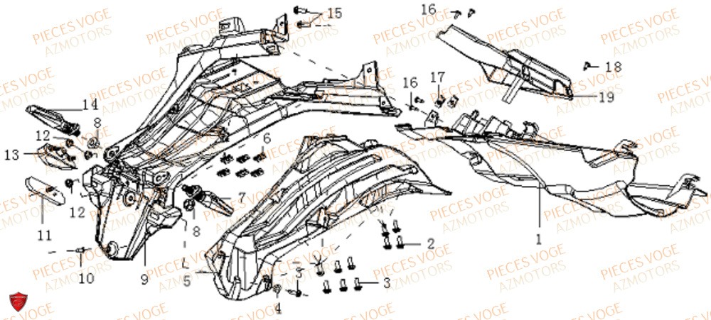 Garde Boue Arriere VOGE Pieces VOGE 525 DSX 2023 Euro5