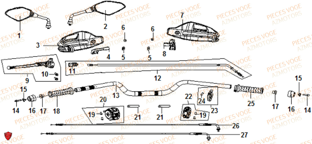 Guidon VOGE Pieces VOGE 525 DSX 2023 Euro5