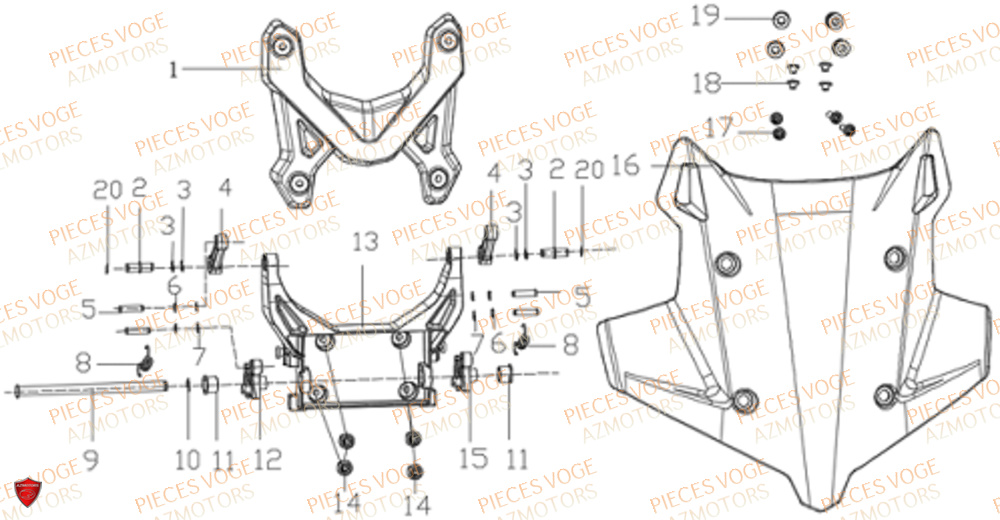 Pare Brise VOGE Pieces VOGE 525 DSX 2023 Euro5