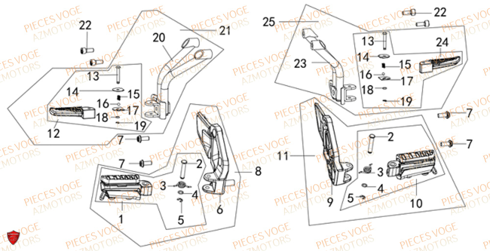 Repose Pied VOGE Pieces VOGE 525 DSX 2023 Euro5