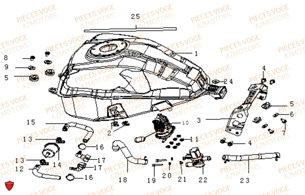 Reservoir Carburant VOGE Pieces VOGE 525 DSX 2023 Euro5