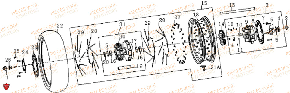 ROUE ARRIERE VOGE VOGE 525 DSX E5