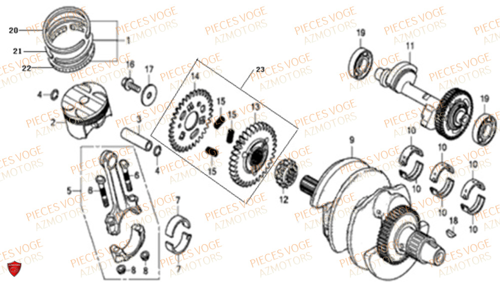 Vilebrequin Piston VOGE Pieces VOGE 525 DSX 2023 Euro5