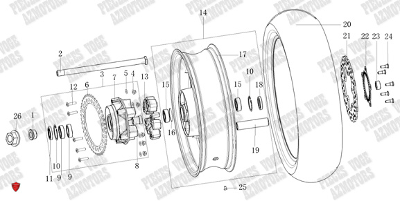 ROUE ARRIERE VOGE VOGE 525 R E5