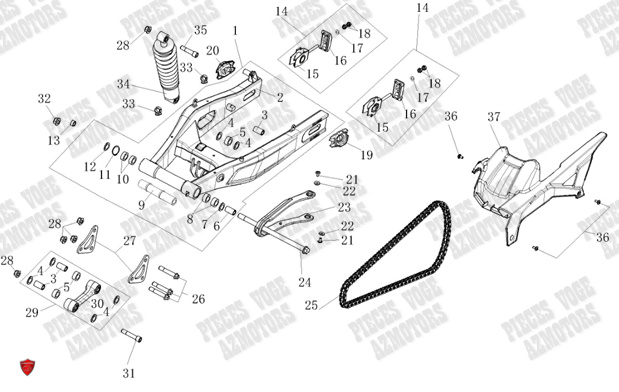 Train Arriere VOGE Pieces VOGE 525R EURO 5