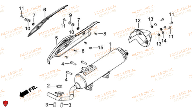 Echappement ORCAL Pièces ORCAL VOREI 125 Euro5 (2023)