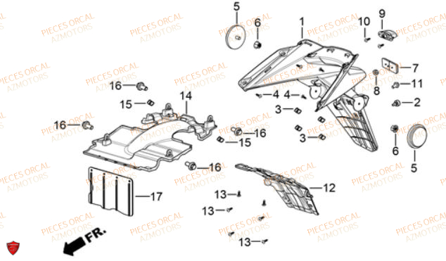 GARDE BOUE ARRIERE ORCAL VOREI 125