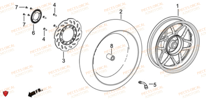 ROUE ARRIERE ORCAL VOREI 125