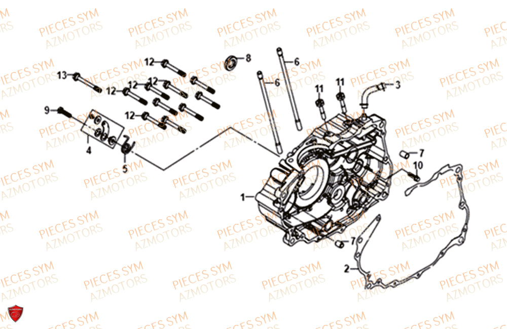 Carter Droit SYM Pièces WOLF SB125NI - PU12EA-EU (2018-2020)