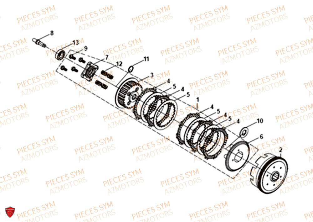 Embrayage SYM Pièces WOLF SB125NI - PU12EA-EU (2018-2020)