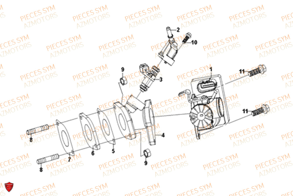 Injecteur Admission SYM Pièces WOLF SB125NI - PU12EA-EU (2018-2020)