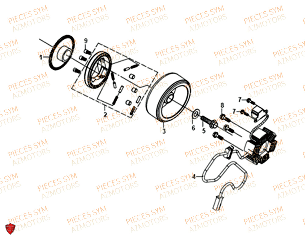 Roue  Libre De Demarreur SYM Pièces WOLF SB125NI - PU12EA-EU (2018-2020)