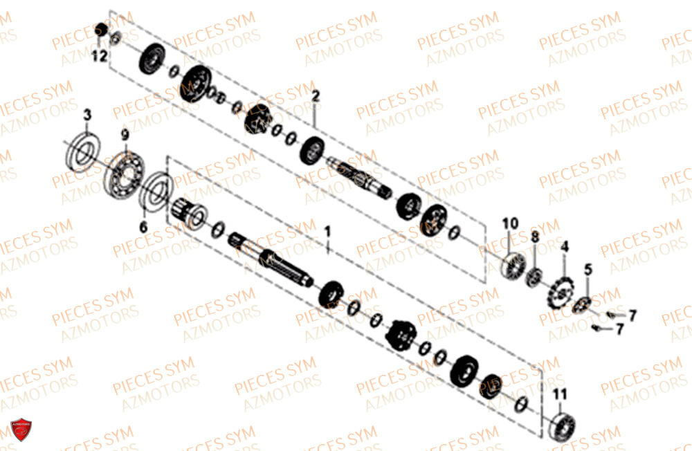 Transmission SYM Pièces WOLF SB125NI - PU12EA-EU (2018-2020)