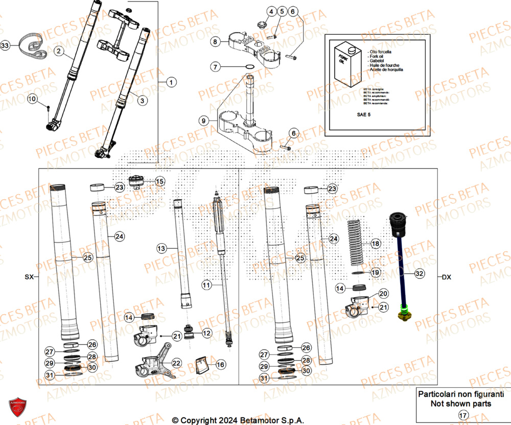 Fourche BETA Pieces Beta RR 200 X-PRO 2T - 2025