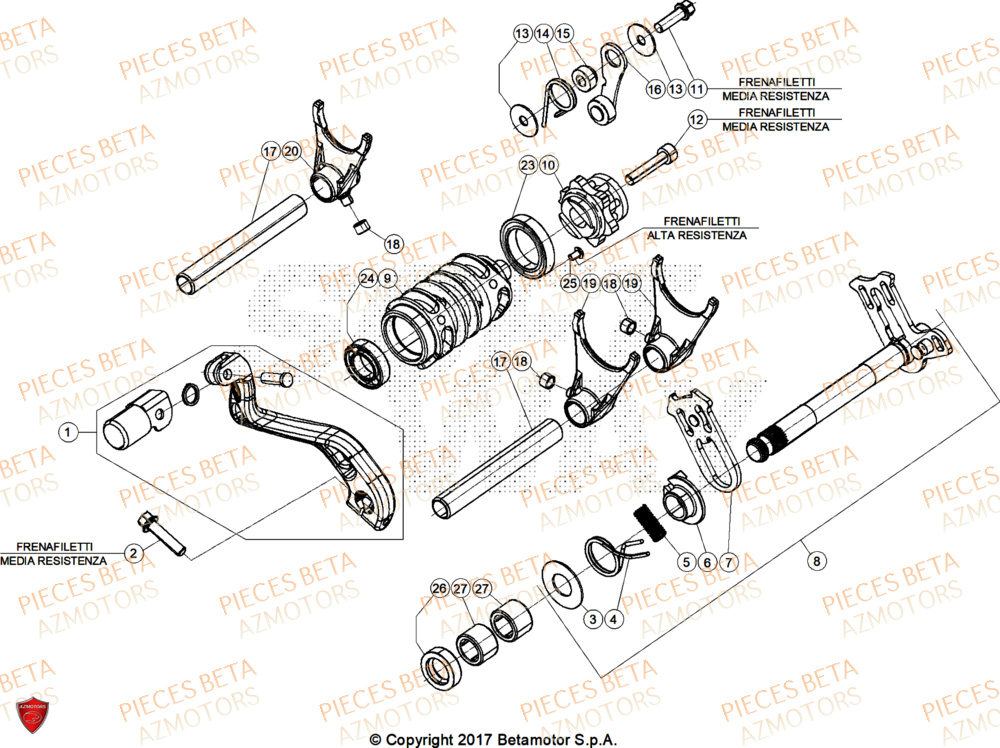 Selecteur De Vitesses BETA Pieces Beta RR 200 X-PRO 2T - 2025