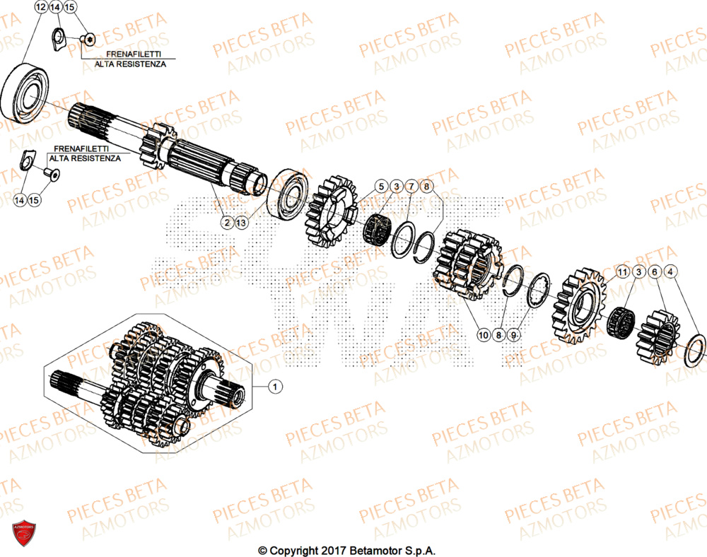 Transmission BETA Pieces Beta RR 200 X-PRO 2T - 2025