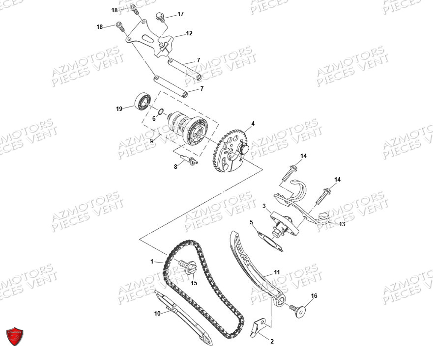 Arbre A Came Distribution VENT Pièces VENT X-RUDE 125 4T 2024