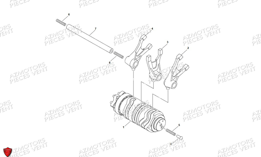 Barillet Fourchettes VENT Pièces VENT X-RUDE 125 4T 2024