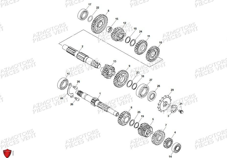 Boite De Vitesses VENT Pièces VENT X-RUDE 125 4T 2024