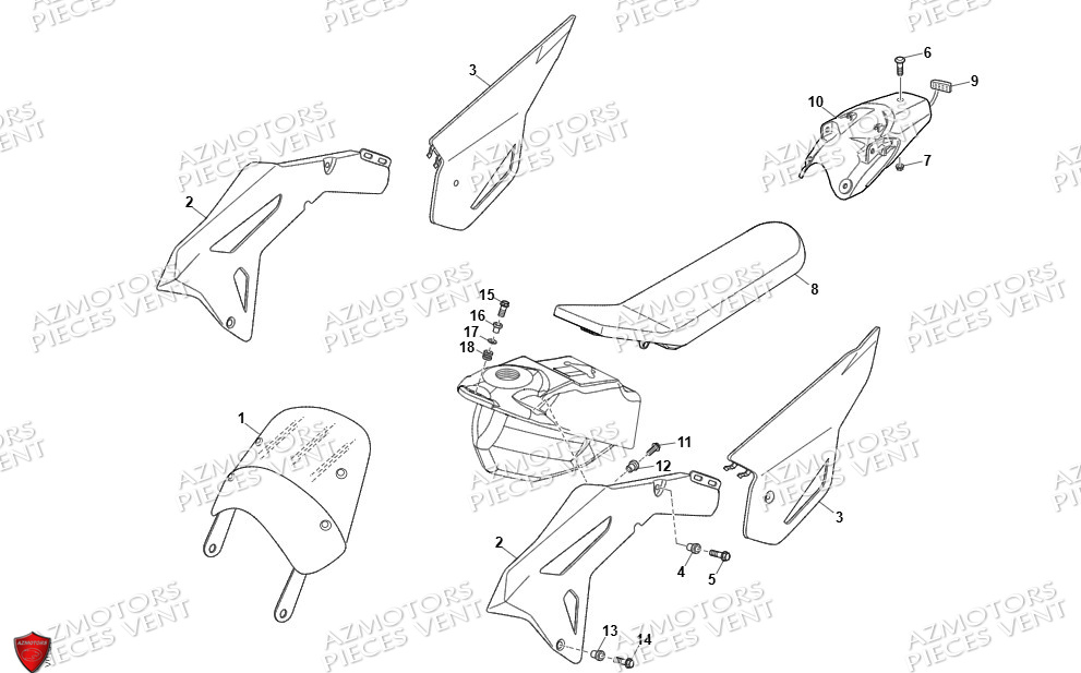 Carenages Carrosserie VENT Pièces VENT X-RUDE 125 4T 2024