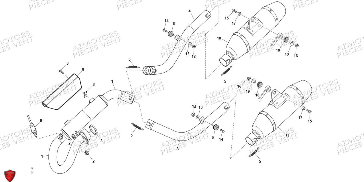 Echappement VENT Pièces VENT X-RUDE 125 4T 2024