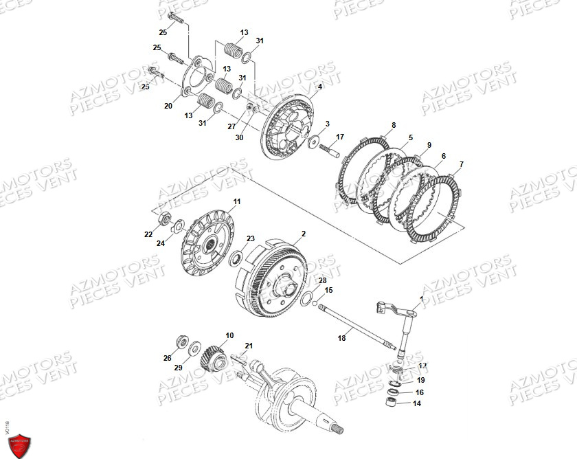 Embrayage VENT Pièces VENT X-RUDE 125 4T 2024