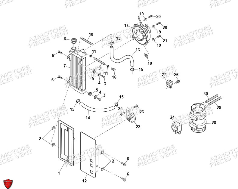 Radiateur VENT Pièces VENT X-RUDE 125 4T 2024