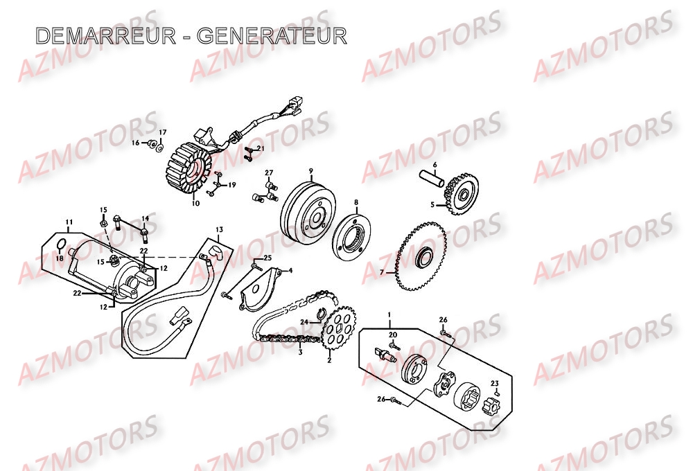 Demarreur   Generateur KYMCO Pièces Scooter Kymco XCITING 250 AFI 4T EURO II