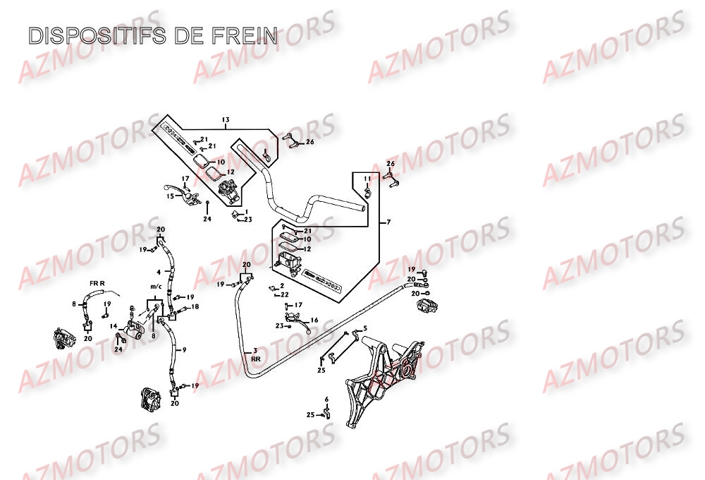 DISPOSITIFS DE FREINS KYMCO Pièces Scooter XCITING 250 AFI 4T EURO II