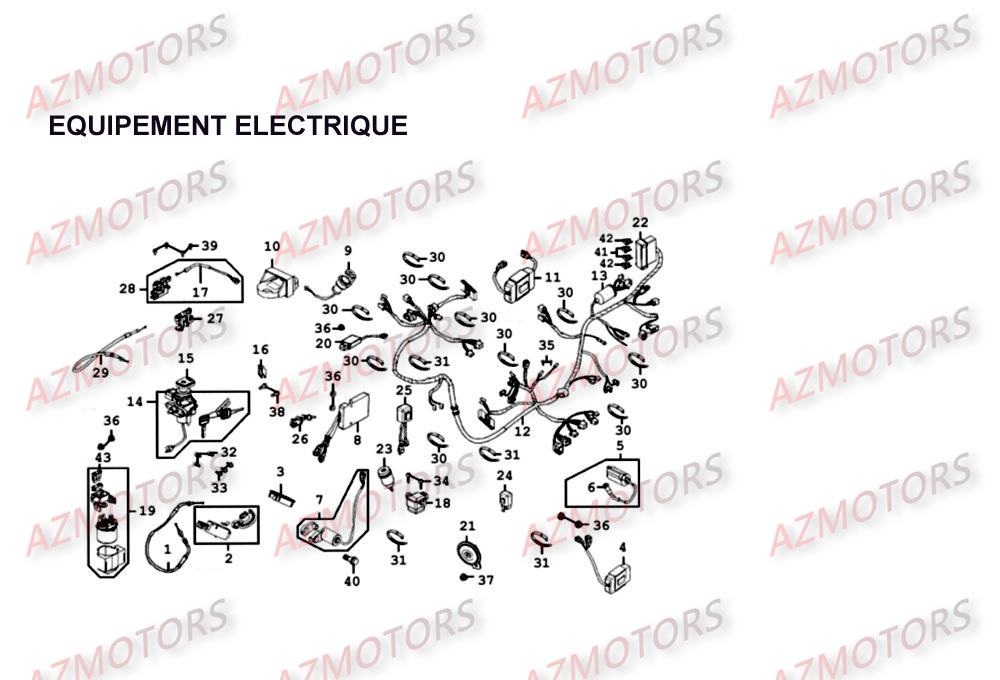 EQUIPEMENT ELECTRIQUE KYMCO Pièces Scooter XCITING 500 4T EURO II 