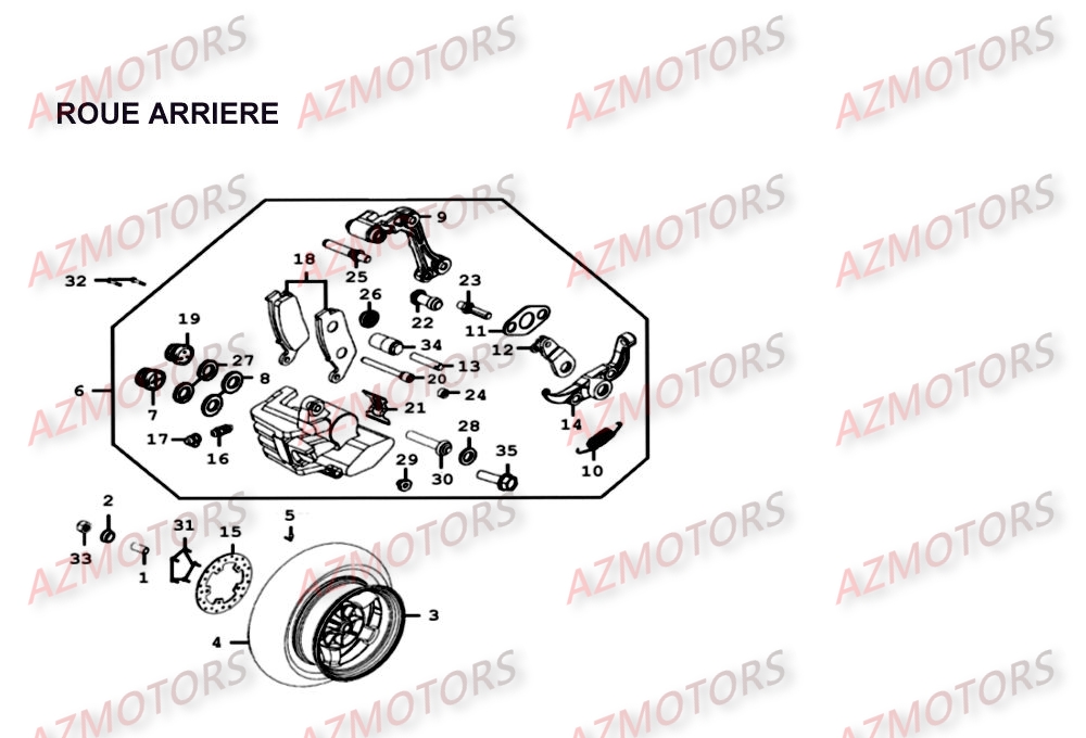ROUE ARRIERE KYMCO Pièces Scooter XCITING 500 4T EURO II 