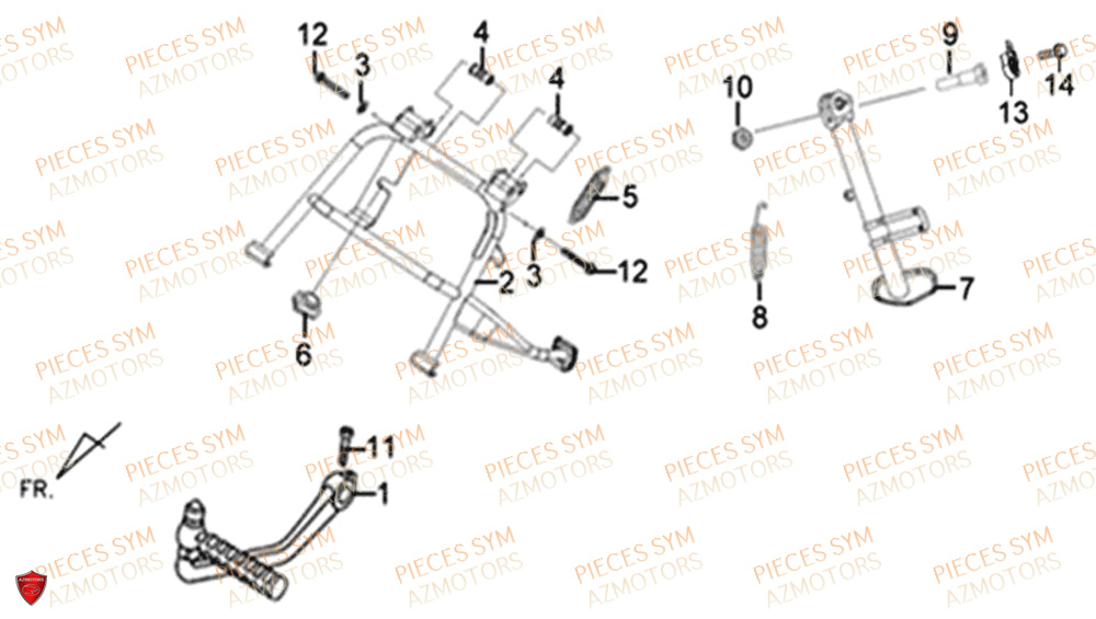 Bequille SYM Pièces XPRO 50 E4 - AE05W9-EU (2019-2020)