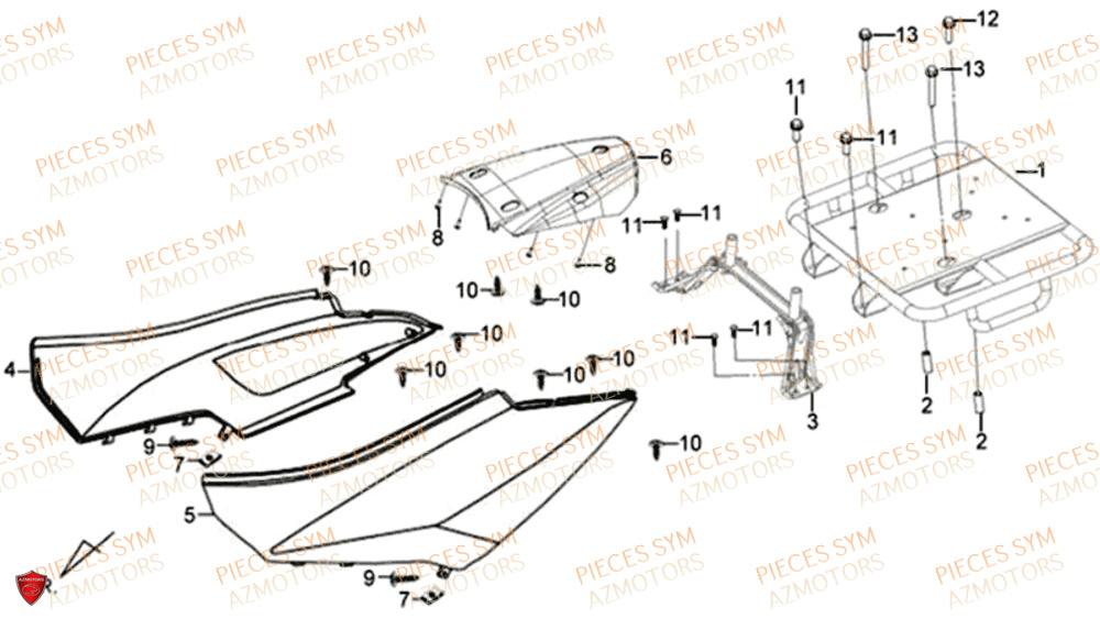 Carenage Lateral SYM Pièces XPRO 50 E4 - AE05W9-EU (2019-2020)