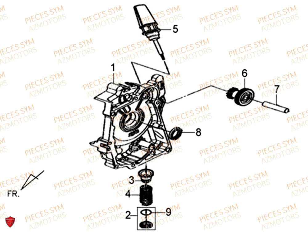 Carter Droit SYM Pièces XPRO 50 E4 - AE05W9-EU (2019-2020)