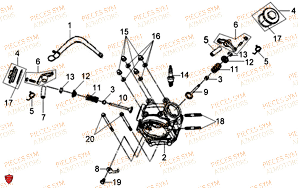 Culasse SYM Pièces XPRO 50 E4 - AE05W9-EU (2019-2020)