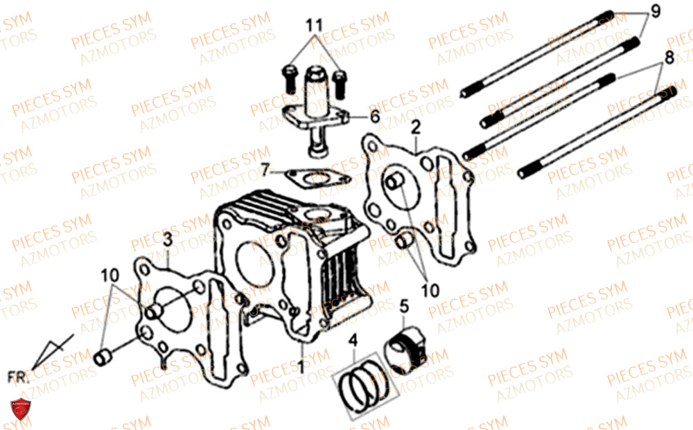 CYLINDRE SYM XPRO 50 2019