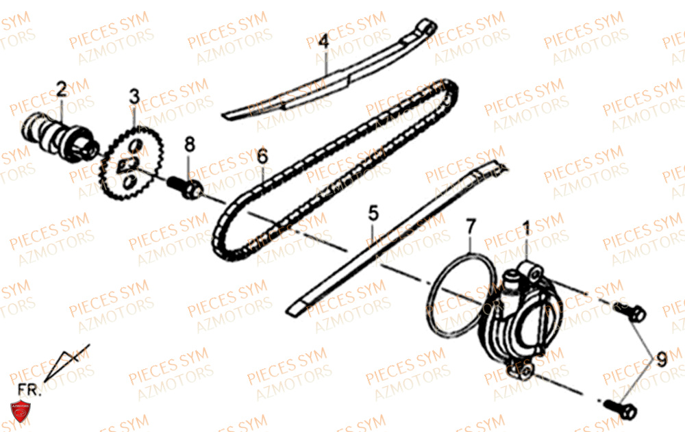 Distribution SYM Pièces XPRO 50 E4 - AE05W9-EU (2019-2020)