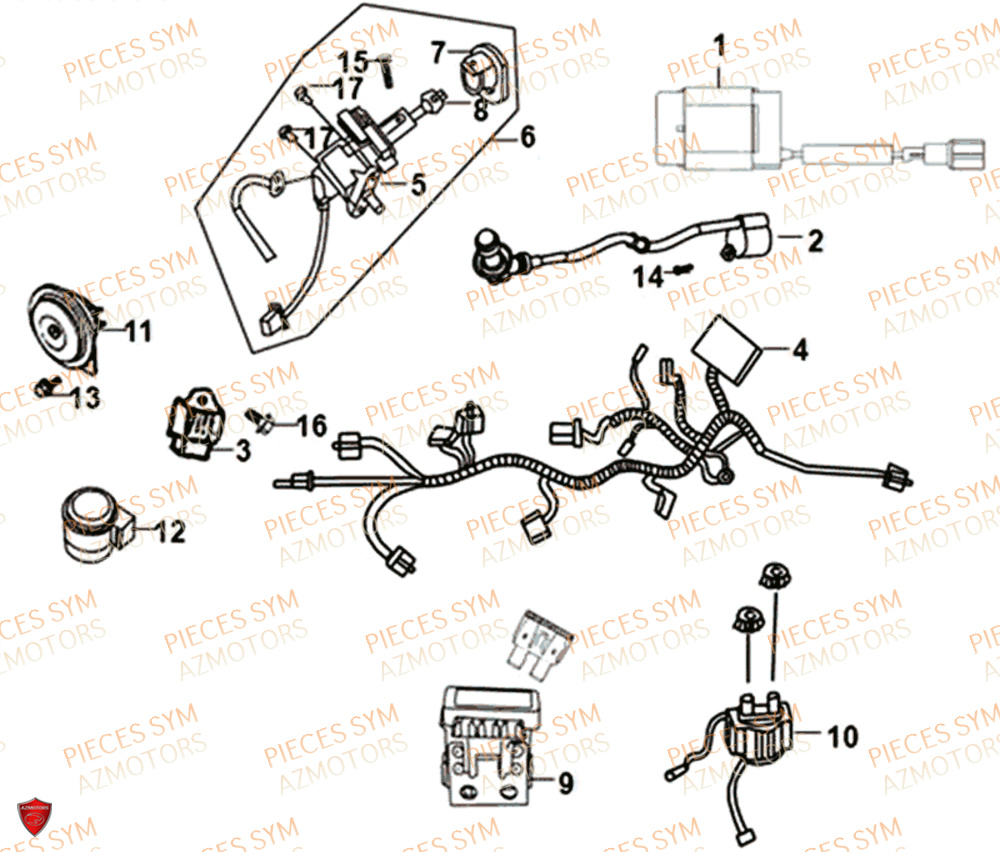 Equipement Electrique SYM Pièces XPRO 50 E4 - AE05W9-EU (2019-2020)