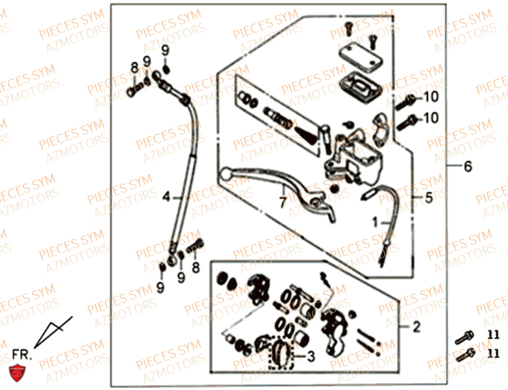 Maitre Cylindre SYM Pièces XPRO 50 E4 - AE05W9-EU (2019-2020)