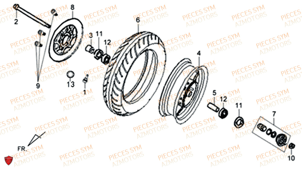 Roue Avant SYM Pièces XPRO 50 E4 - AE05W9-EU (2019-2020)