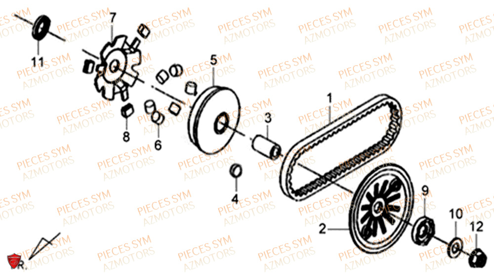 Variateur SYM Pièces XPRO 50 E4 - AE05W9-EU (2019-2020)