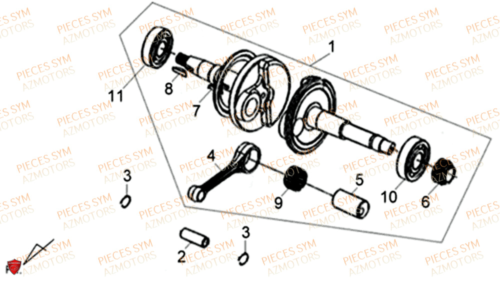 Vilebrequin SYM Pièces XPRO 50 E4 - AE05W9-EU (2019-2020)