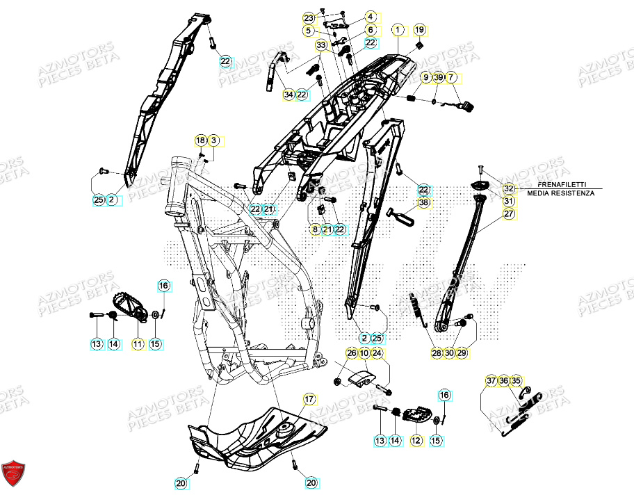 Accessoires Du Chassis BETA Pieces BETA ENDURO XTRAINER 250 2T - (2024)