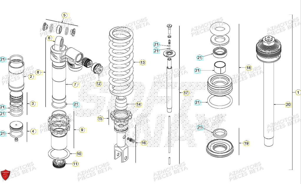 Amortisseur BETA Pieces BETA ENDURO XTRAINER 250 2T - (2024)