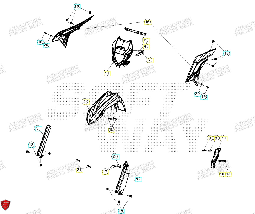 Carenages Avant BETA Pieces BETA ENDURO XTRAINER 250 2T - (2024)