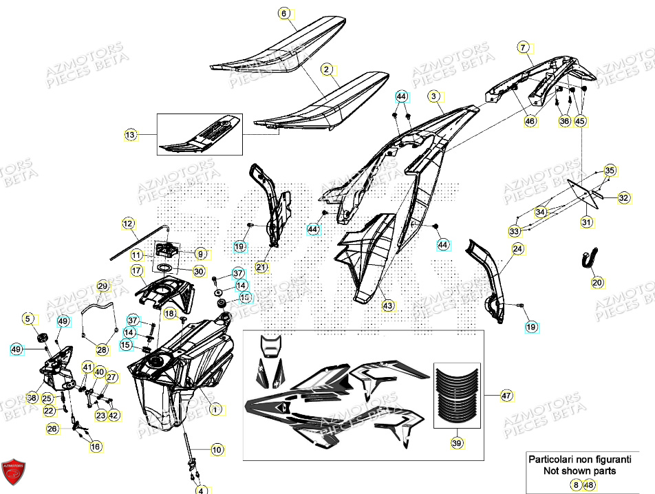 Carenages Reservoir Selle BETA Pieces BETA ENDURO XTRAINER 250 2T - (2024)