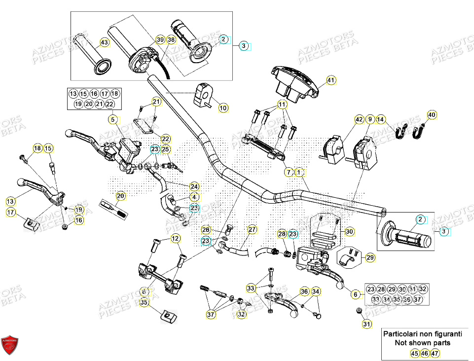 Commandes Guidon BETA Pieces BETA ENDURO XTRAINER 250 2T - (2024)