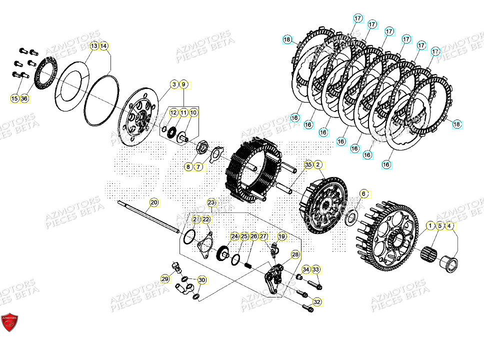 Embrayage BETA Pieces BETA ENDURO XTRAINER 250 2T - (2024)